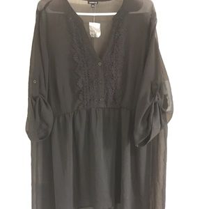 Torrid-Lexie style sheer top- black